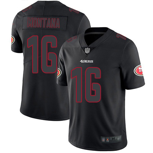 49ers #16 Joe Montana Black Men's Stitched Limited Rush Impact Jersey cheap jerseys for sale - CheapJerseys.Shop