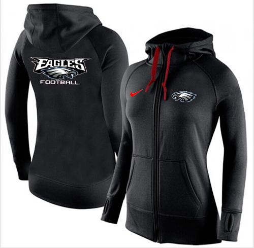 Women's Philadelphia Eagles Full-Zip Performance Hoodie Black cheap jerseys for sale - CheapJerseys.Shop