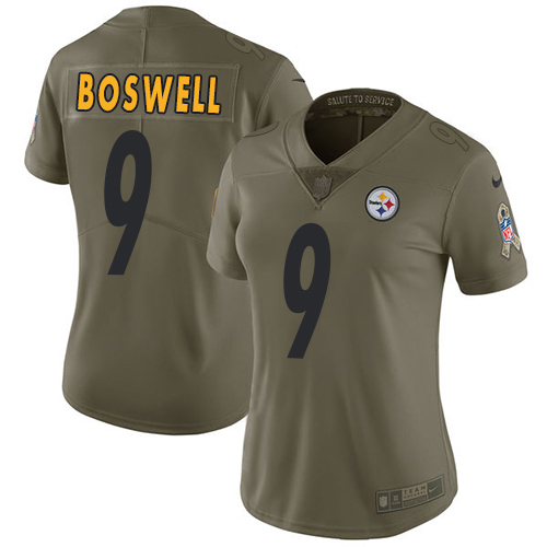 Pittsburgh Steelers #9 Chris Boswell Olive Women's Stitched Limited 2017 Salute to Service Jersey Womens cheap jerseys for sale - CheapJerseys.Shop