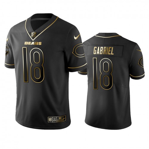 Chicago Bears #18 Taylor Gabriel Black Golden Limited Edition Stitched Jersey Men's cheap jerseys for sale - CheapJerseys.Shop