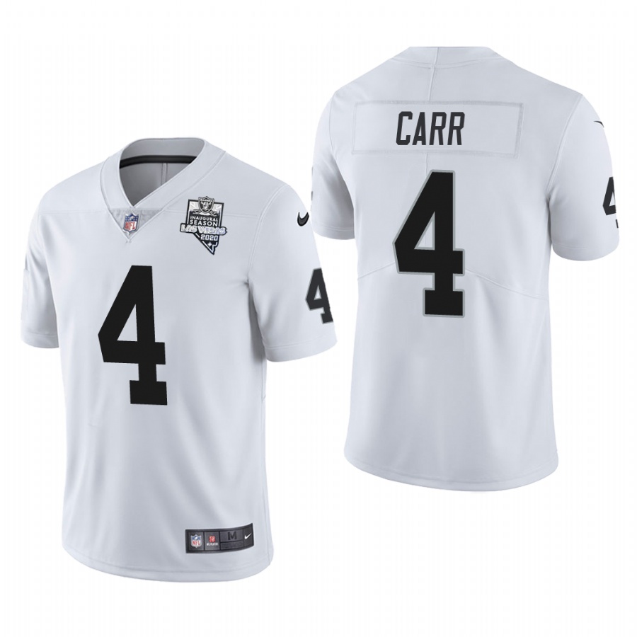 Las Vegas Raiders #4 Derek Carr Men's 2020 Inaugural Season Vapor Limited Jersey White cheap jerseys for sale - CheapJerseys.Shop