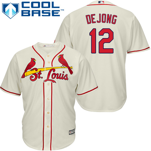 St.Louis Cardinals #12 Paul DeJong Cream New Cool Base Stitched Jersey Men's cheap jerseys for sale - CheapJerseys.Shop