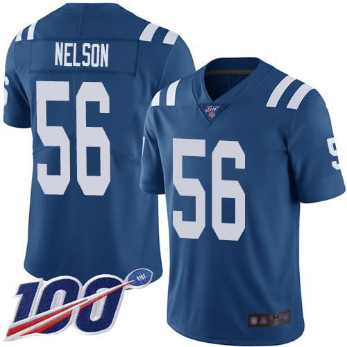 Colts #56 Quenton Nelson Royal Blue Team Color Men's Stitched 100th Season Vapor Limited Jersey cheap jerseys for sale - CheapJerseys.Shop