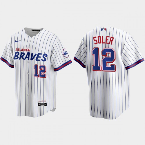 Atlanta Atlanta Braves #12 Jorge Soler White Men's 2021 City Connect Replica Jersey Men's cheap jerseys for sale - CheapJerseys.Shop