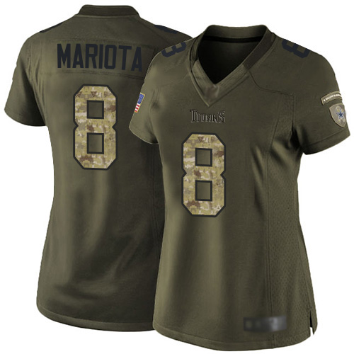 Tennessee Titans #8 Marcus Mariota Green Women's Stitched Limited 2015 Salute to Service Jersey Womens cheap jerseys for sale - CheapJerseys.Shop