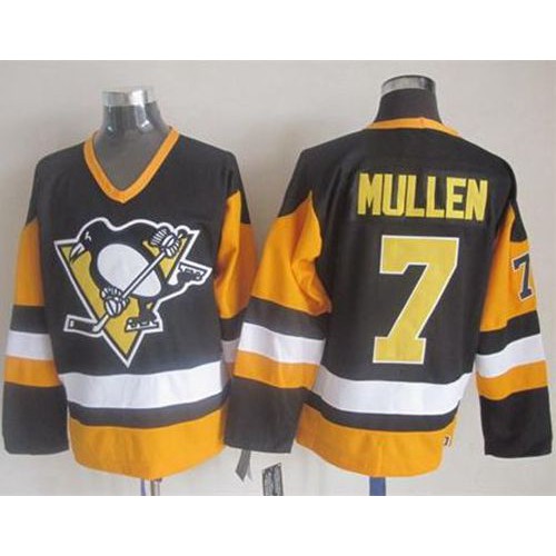 Pittsburgh Penguins #7 Joe Mullen Black CCM Throwback Stitched Jersey Men's cheap jerseys for sale - CheapJerseys.Shop