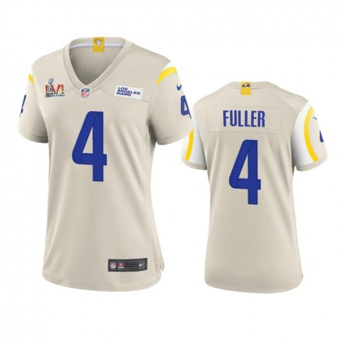Los Angeles Los Angeles Rams #4 Jordan Fuller Women's Super Bowl LVI Patch Game Jersey - Bone Womens cheap jerseys for sale - CheapJerseys.Shop