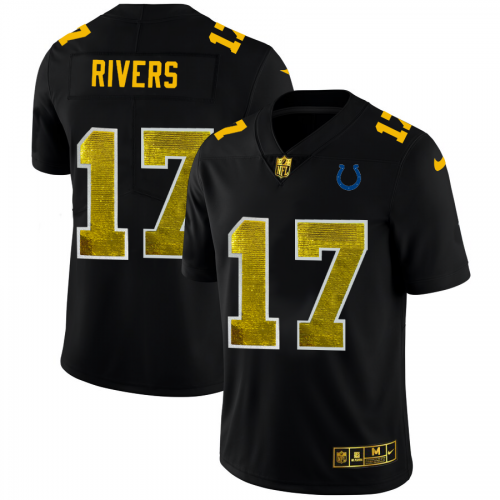 Indianapolis Indianapolis Colts #17 Philip Rivers Men's Black Golden Sequin Vapor Limited Jersey Men's cheap jerseys for sale - CheapJerseys.Shop