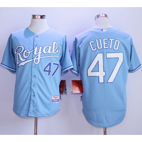 Kansas City Royals #47 Johnny Cueto Light Blue Alternate 1 Cool Base Stitched Jersey Men's cheap jerseys for sale - CheapJerseys.Shop