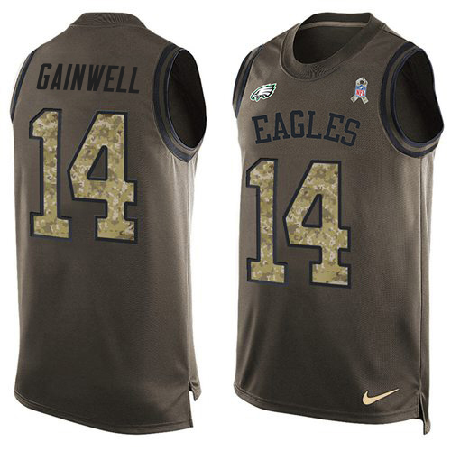 Eagles #14 Kenneth Gainwell Green Men's Stitched Limited Salute To Service Tank Top Jersey cheap jerseys for sale - CheapJerseys.Shop