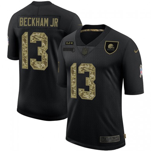 Cleveland Cleveland Browns #13 Odell Beckham Jr. Men's 2020 Salute To Service Camo Limited Jersey Black Men's cheap jerseys for sale - CheapJerseys.Shop