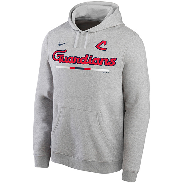 Cleveland Guardians Wordmark Script Logo Pullover Hoodie Gray cheap jerseys for sale - CheapJerseys.Shop