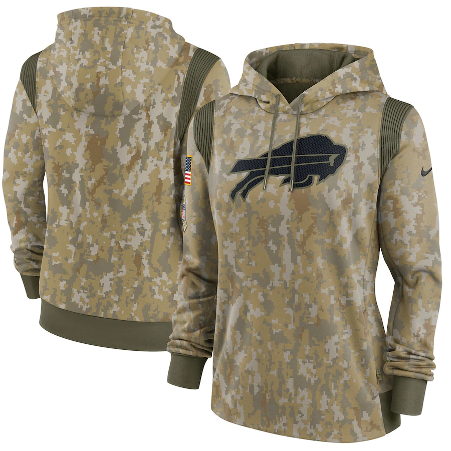 Buffalo Bills Camo Women's 2021 Salute To Service Therma Performance Pullover Hoodie cheap jerseys for sale - CheapJerseys.Shop