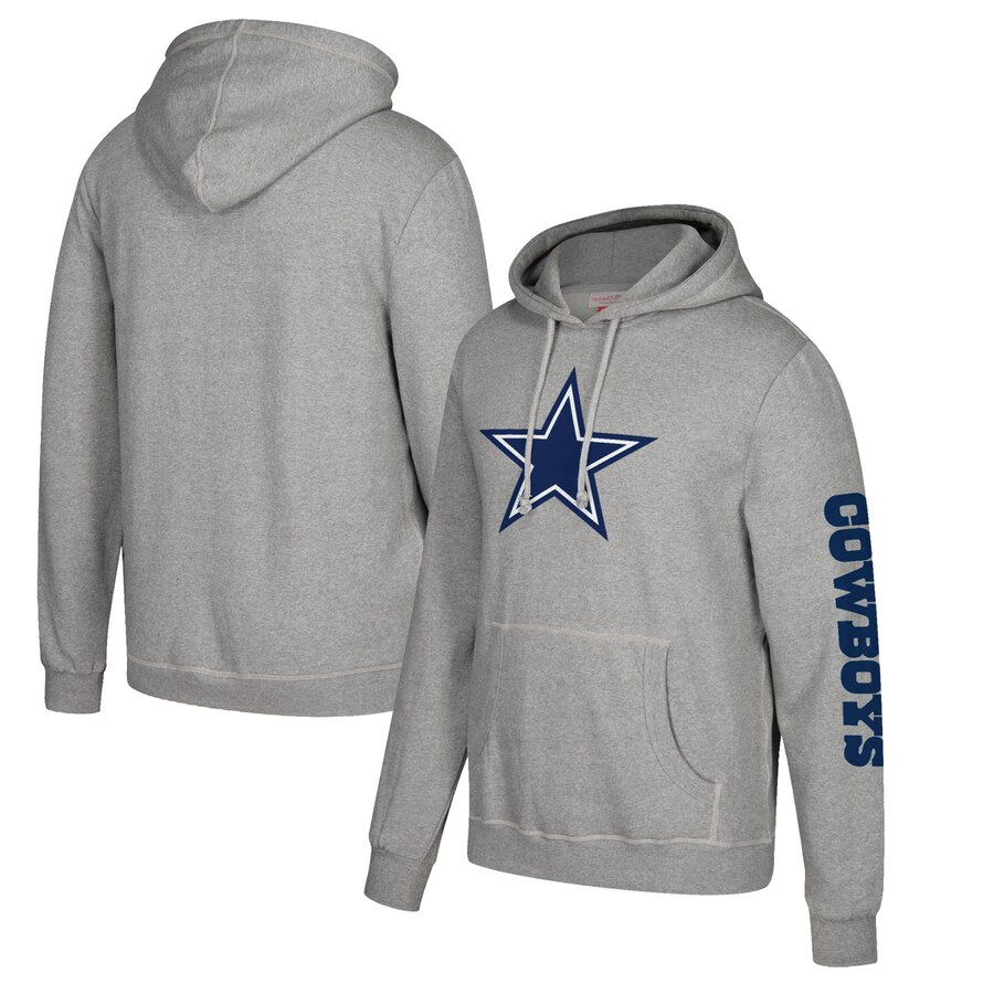 Dallas Cowboys Mitchell & Ness Classic Team Pullover Hoodie Heathered Gray cheap jerseys for sale - CheapJerseys.Shop