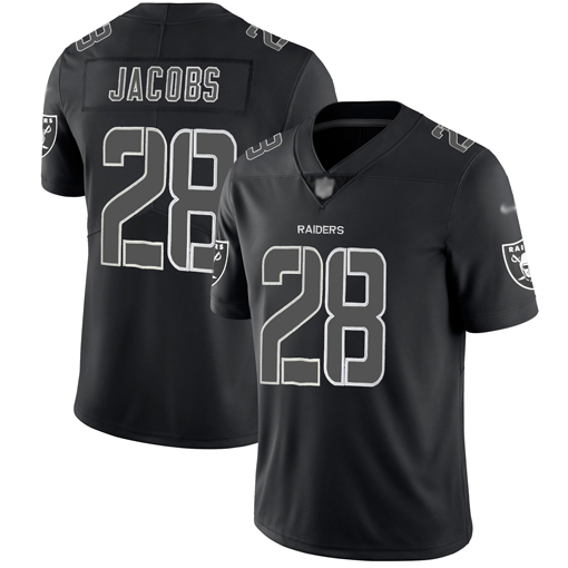 Raiders #28 Josh Jacobs Black Men's Stitched Limited Rush Impact Jersey cheap jerseys for sale - CheapJerseys.Shop