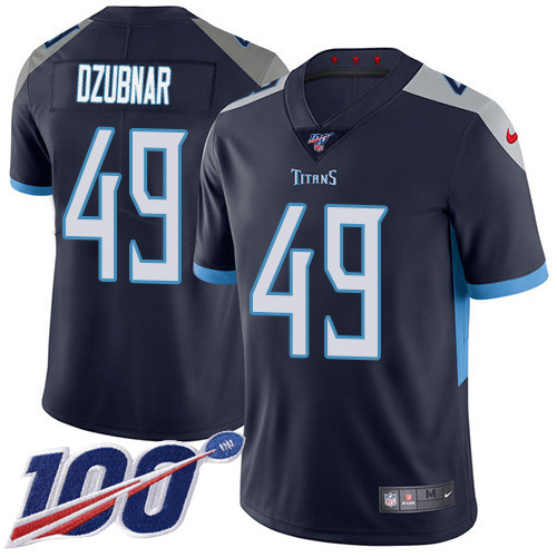 Tennessee Titans #49 Nick Dzubnar Navy Blue Team Color Men's Stitched 100th Season Vapor Untouchable Limited Jersey Men's cheap jerseys for sale - CheapJerseys.Shop