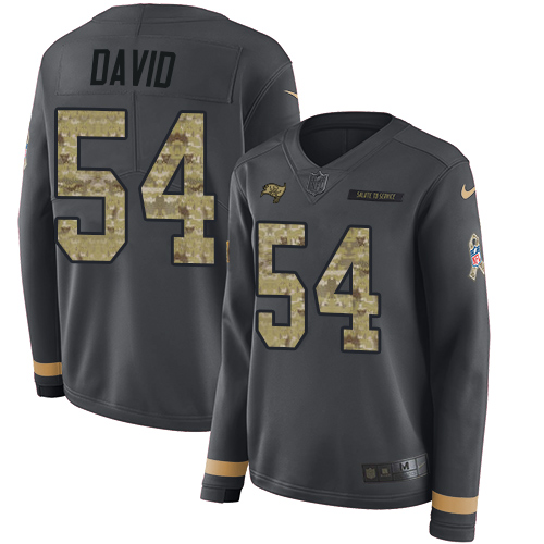 Buccaneers #54 Lavonte David Anthracite Salute To Service Women's Stitched Limited Therma Long Sleeve Jersey cheap jerseys for sale - CheapJerseys.Shop