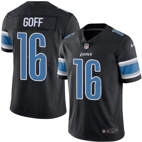 Detroit Lions #16 Jared Goff Black Men's Stitched Limited Rush Jersey cheap jerseys for sale - CheapJerseys.Shop