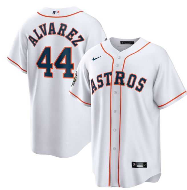 Houston Astros #44 Yordan Alvarez White 2022 World Series Home Stitched Men's Jersey cheap jerseys for sale - CheapJerseys.Shop