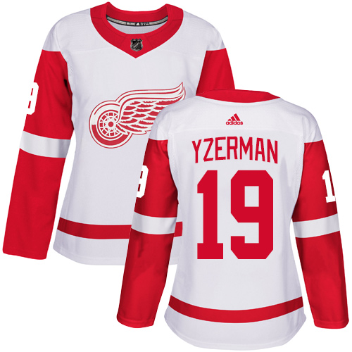 Detroit Red Wings #19 Steve Yzerman White Road Authentic Women's Stitched Jersey Womens cheap jerseys for sale - CheapJerseys.Shop