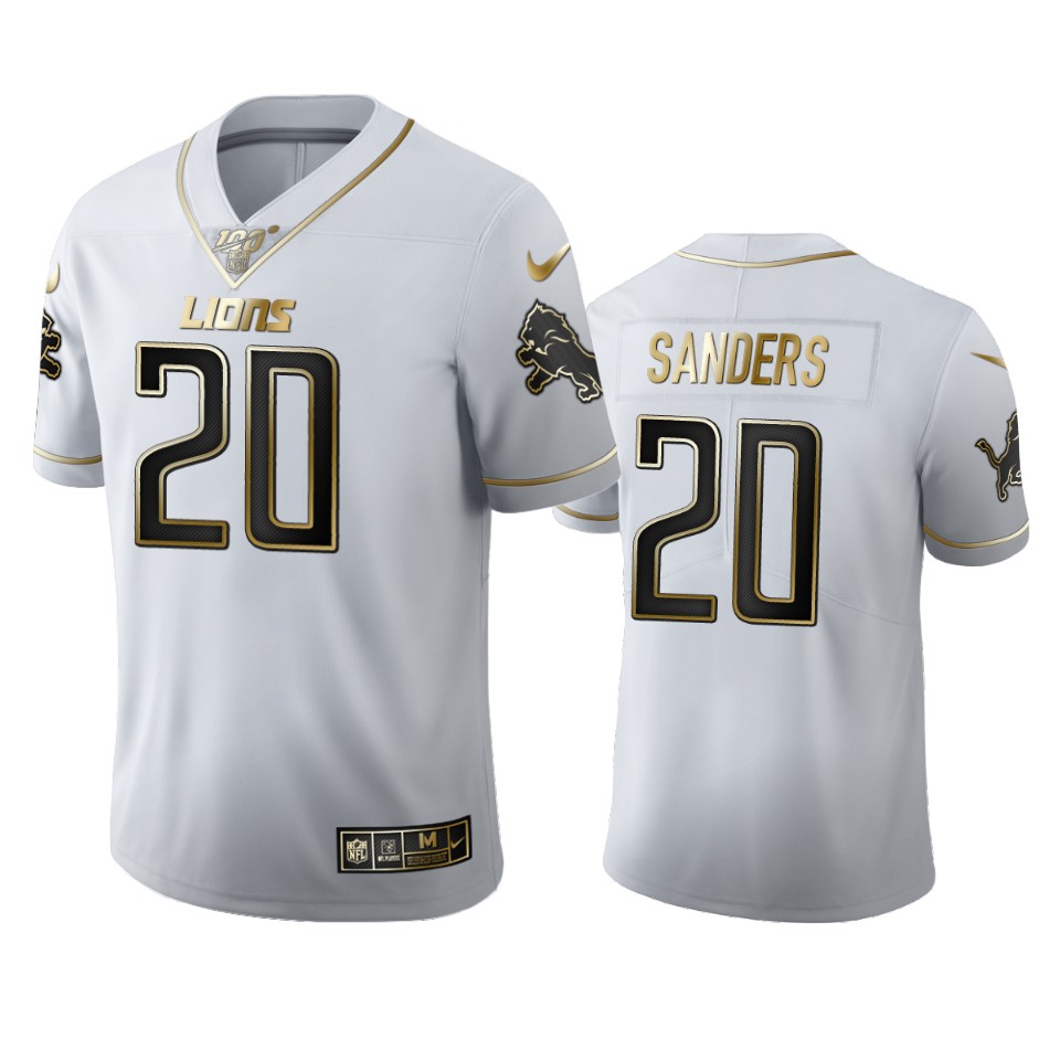 Detroit Lions #20 Barry Sanders Men's White Golden Edition Vapor Limited 100 Jersey cheap jerseys for sale - CheapJerseys.Shop