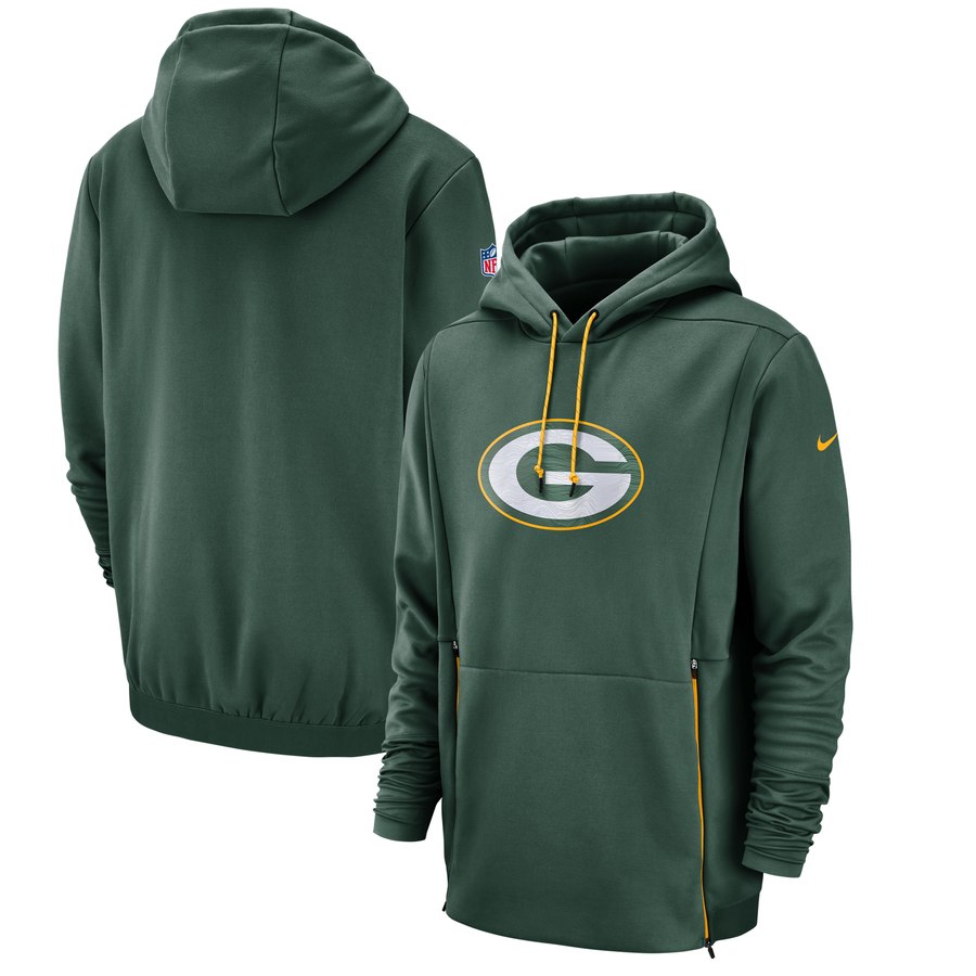 Green Bay Packers Sideline Performance Player Pullover Hoodie Green cheap jerseys for sale - CheapJerseys.Shop