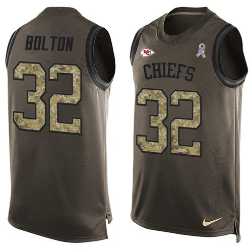 Chiefs #32 Nick Bolton Green Men's Stitched Limited Salute To Service Tank Top Jersey cheap jerseys for sale - CheapJerseys.Shop