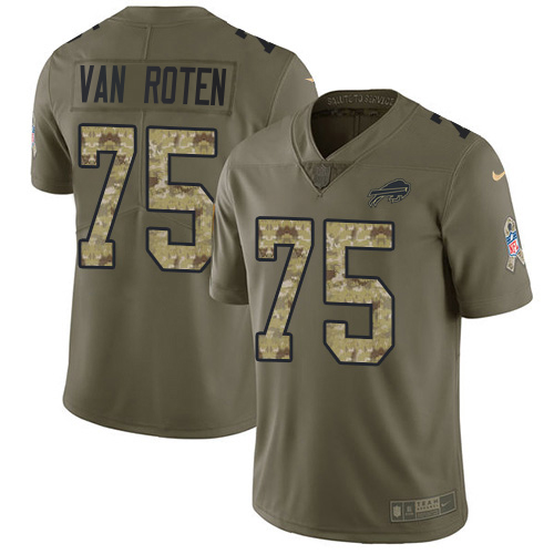 Bills #75 Greg Van Roten Olive/Camo Youth Stitched Limited 2017 Salute To Service Jersey cheap jerseys for sale - CheapJerseys.Shop