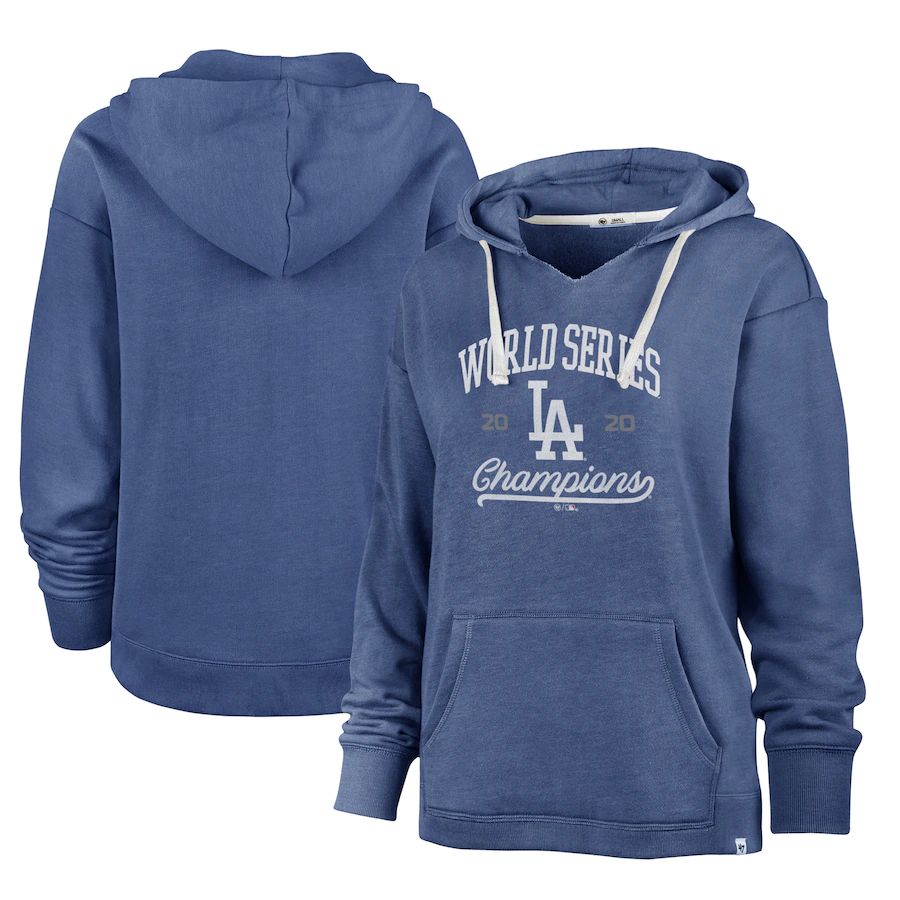 Los Angeles Dodgers '47 Women's 2020 World Series Champions Playoff Emerson Pullover Hoodie Royal cheap jerseys for sale - CheapJerseys.Shop
