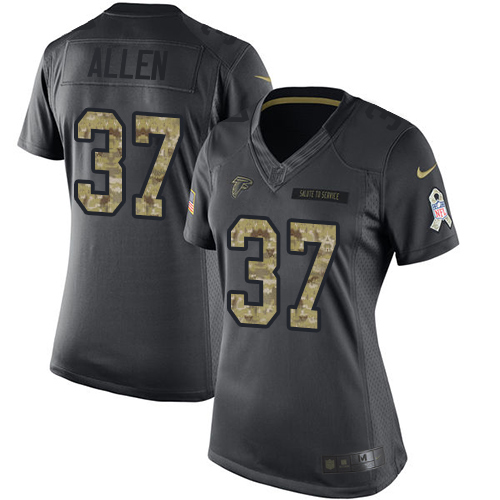 Atlanta Falcons #37 Ricardo Allen Black Women's Stitched Limited 2016 Salute to Service Jersey Womens cheap jerseys for sale - CheapJerseys.Shop