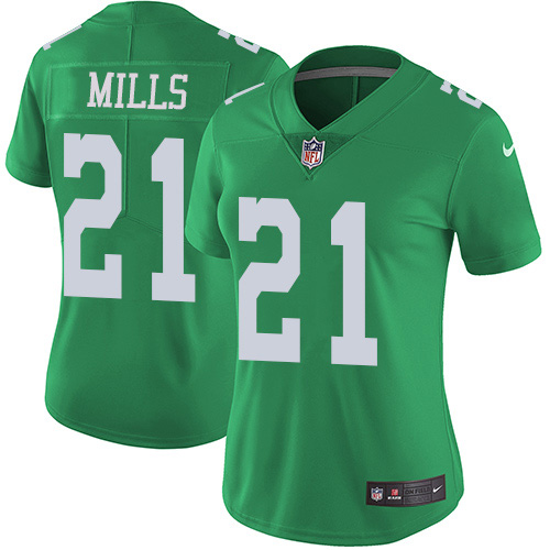 Philadelphia Eagles #21 Jalen Mills Green Women's Stitched Limited Rush Jersey Womens cheap jerseys for sale - CheapJerseys.Shop
