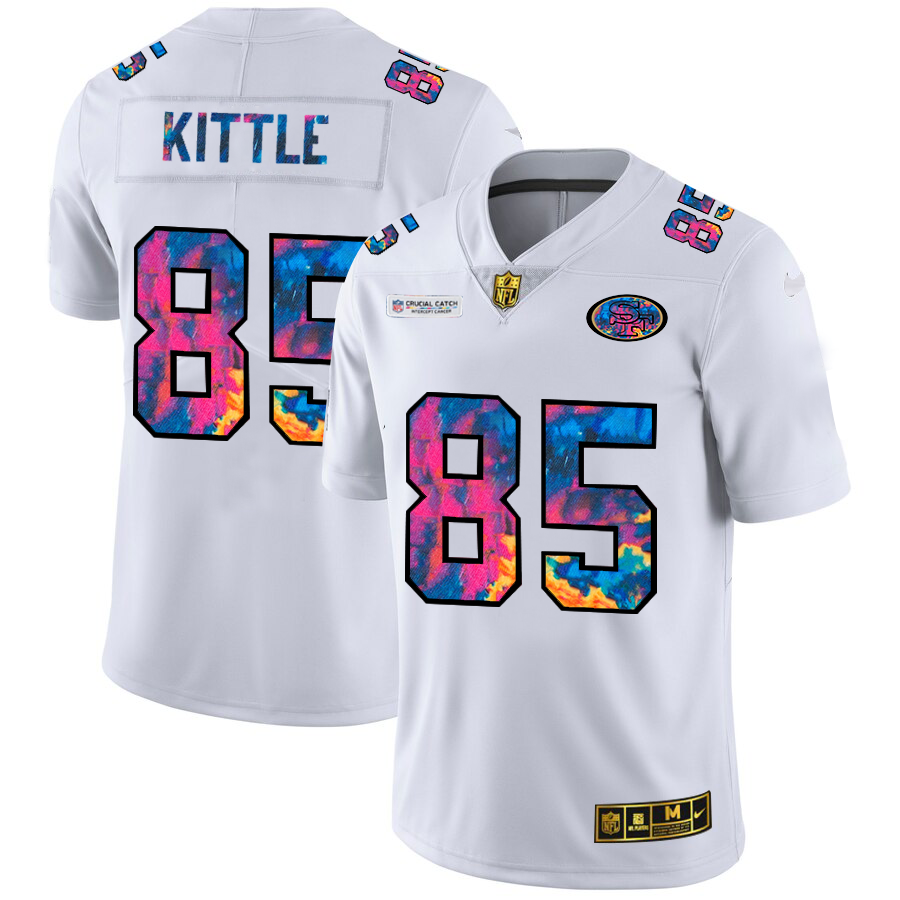 San Francisco 49ers #85 George Kittle Men's White Multi-Color 2020 Crucial Catch Limited Jersey cheap jerseys for sale - CheapJerseys.Shop