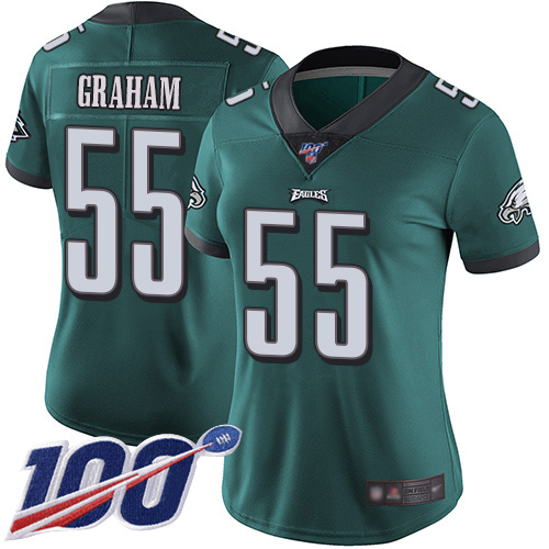 Eagles #55 Brandon Graham Midnight Green Team Color Women's Stitched 100th Season Vapor Limited Jersey cheap jerseys for sale - CheapJerseys.Shop