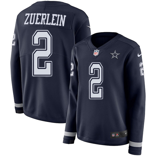 Dallas Cowboys #2 Greg Zuerlein Navy Blue Team Color Women's Stitched Limited Therma Long Sleeve Jersey Womens cheap jerseys for sale - CheapJerseys.Shop