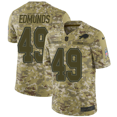 Bills #49 Tremaine Edmunds Camo Men's Stitched Limited 2018 Salute To Service Jersey cheap jerseys for sale - CheapJerseys.Shop