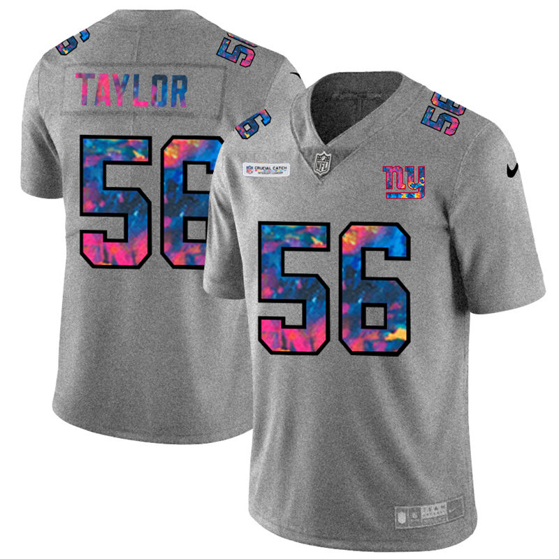 New York Giants #56 Lawrence Taylor Men's Multi-Color 2020 Crucial Catch Jersey Greyheather cheap jerseys for sale - CheapJerseys.Shop