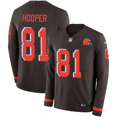 Cleveland Browns #81 Austin Hooper Brown Team Color Men's Stitched Limited Therma Long Sleeve Jersey Men's cheap jerseys for sale - CheapJerseys.Shop