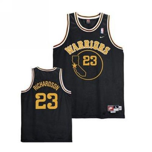 Golden State Warriors #23 Jason Richardson Black Throwback Stitched Jersey Mens cheap jerseys for sale - CheapJerseys.Shop
