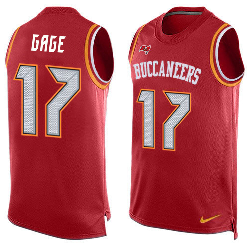Buccaneers #17 Russell Gage Red Team Color Men's Stitched Limited Tank Top Jersey cheap jerseys for sale - CheapJerseys.Shop