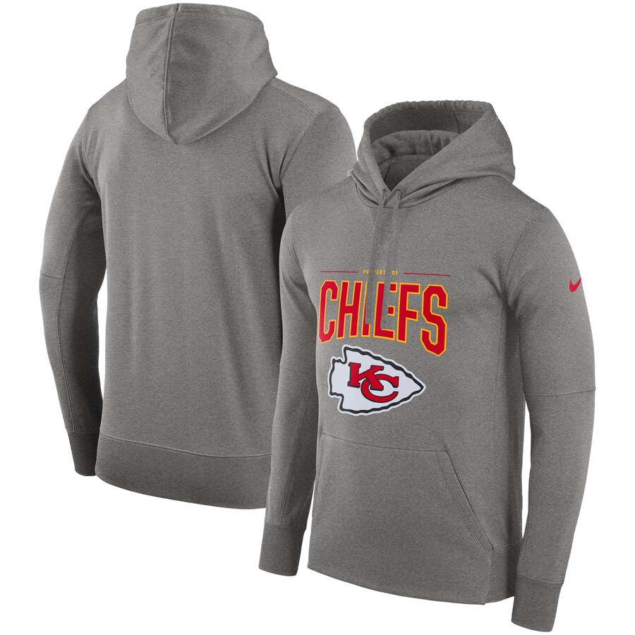 Kansas City Chiefs Sideline Property Of Performance Pullover Hoodie Gray cheap jerseys for sale - CheapJerseys.Shop