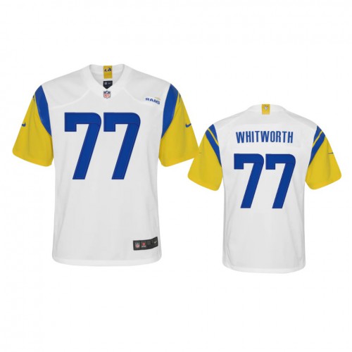 Los Angeles Los Angeles Rams #77 Andrew Whitworth Youth Alternate Game Jersey - White Youth cheap jerseys for sale - CheapJerseys.Shop