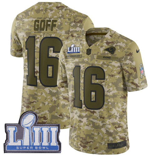 Los Angeles Rams #16 Jared Goff Camo Super Bowl LIII Bound Men's Stitched Limited 2018 Salute To Service Jersey Men's cheap jerseys for sale - CheapJerseys.Shop