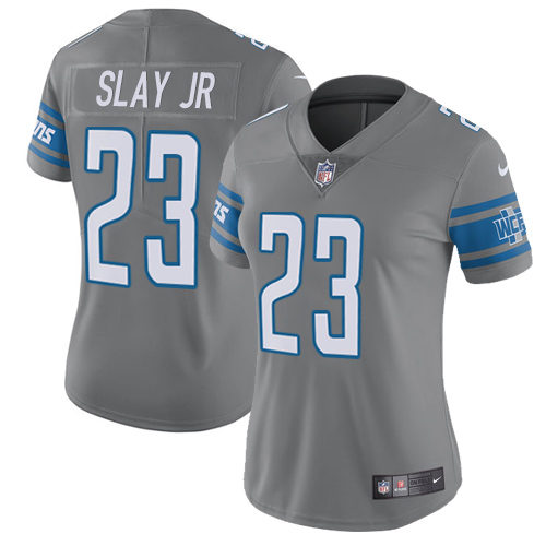 Detroit Lions #23 Darius Slay Jr Gray Women's Stitched Limited Rush Jersey Womens cheap jerseys for sale - CheapJerseys.Shop