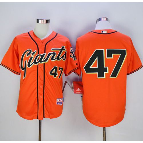San Francisco Giants #47 Johnny Cueto Orange Alternate Cool Base Stitched Jersey Men's cheap jerseys for sale - CheapJerseys.Shop