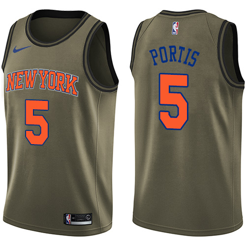 New York Knicks #5 Bobby Portis Green Swingman Salute to Service Jersey Mens cheap jerseys for sale - CheapJerseys.Shop