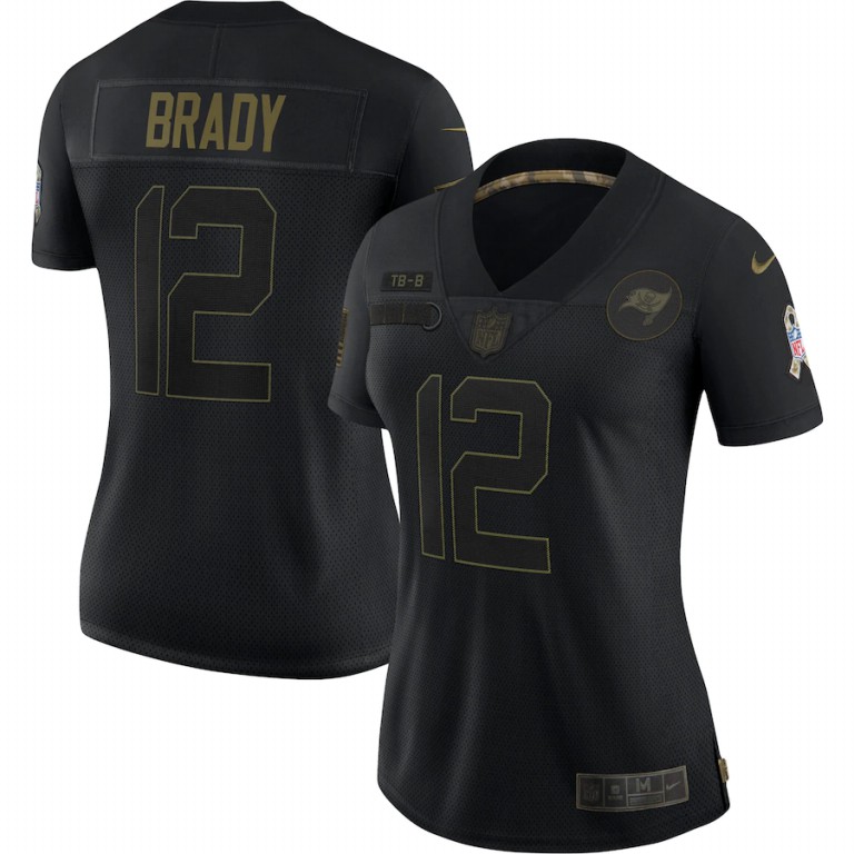 Tampa Bay Buccaneers #12 Tom Brady Women's 2020 Salute To Service Limited Jersey Black cheap jerseys for sale - CheapJerseys.Shop