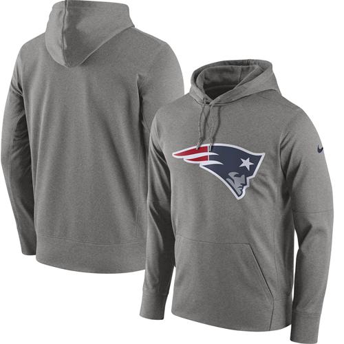 Men's New England Patriots Gray Circuit Logo Essential Performance Pullover Hoodie cheap jerseys for sale - CheapJerseys.Shop