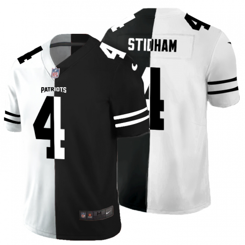 New England New England Patriots #4 Jarrett Stidham Men's Black V White Peace Split Vapor Untouchable Limited Jersey Men's cheap jerseys for sale - CheapJerseys.Shop