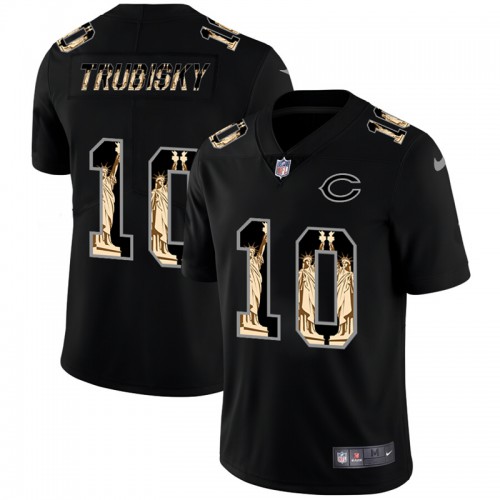 Chicago Chicago Bears #10 Mitchell Trubisky Carbon Black Vapor Statue Of Liberty Limited Jersey Men's cheap jerseys for sale - CheapJerseys.Shop