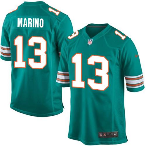 Dolphins #13 Dan Marino Aqua Green Alternate Youth Stitched Elite Jersey cheap jerseys for sale - CheapJerseys.Shop